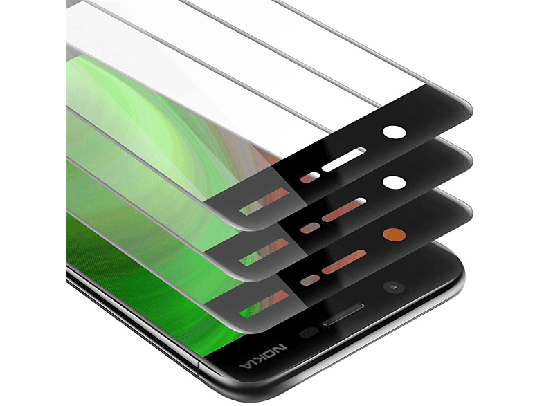 CADORABO 3x Vollbild Schutzglas Tempered Schutzfolie(für Nokia 5 2017)