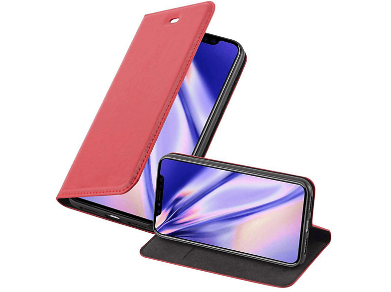 CADORABO Book Hülle Invisible Magnet, Bookcover, Apple, iPhone XS MAX, APFEL ROT