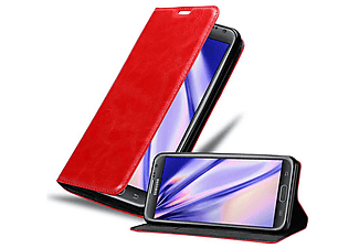 carcasa de móvil  - Funda libro para Móvil - Carcasa protección resistente de estilo libro CADORABO, Samsung, Galaxy NOTE 2, rojo manzana