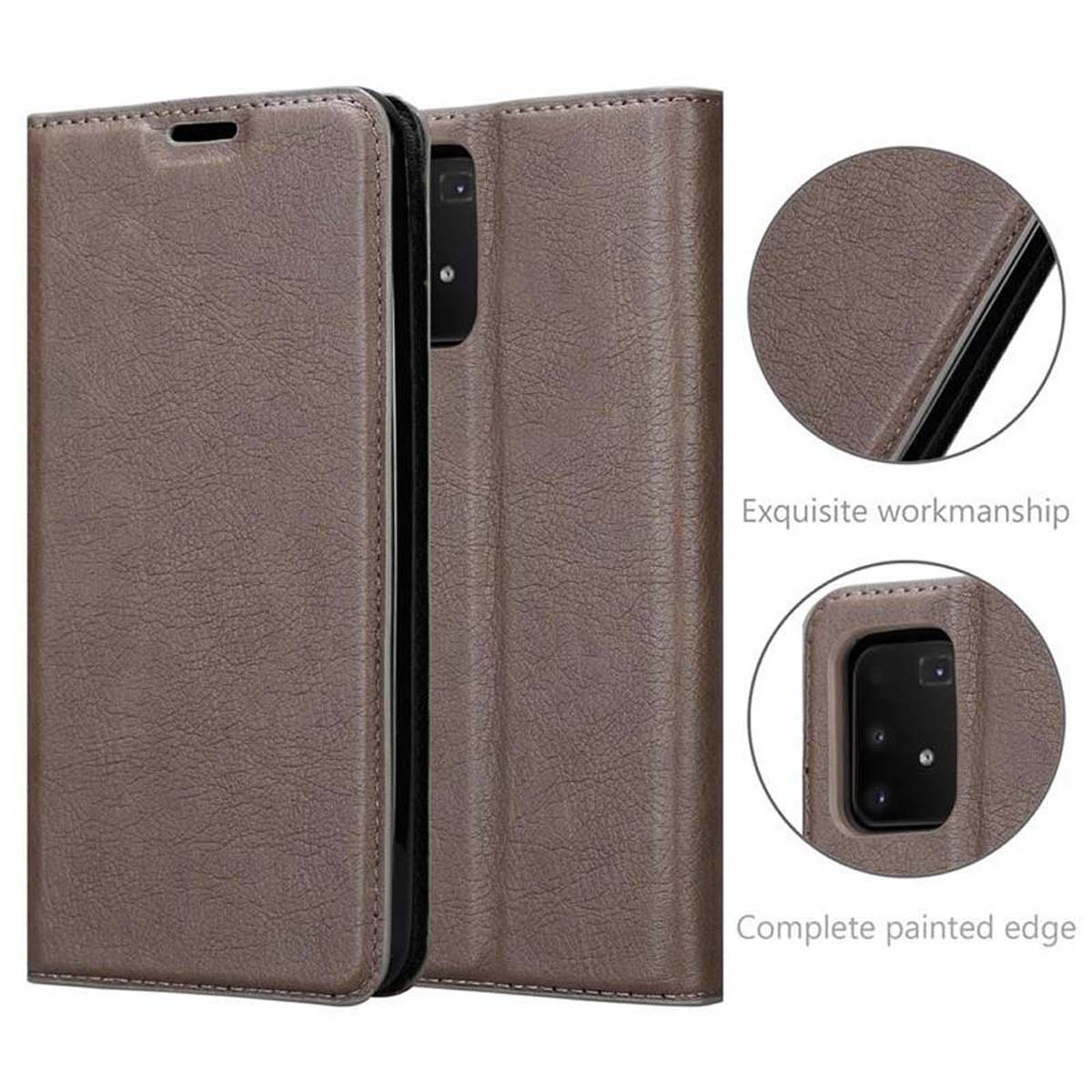 CADORABO Book A91 Bookcover, M80s, / LITE Hülle / Galaxy Samsung, Invisible BRAUN KAFFEE S10 Magnet