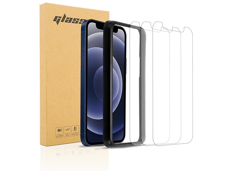 12 PRO Schutzfolie Tempered 3er Apple MAX) iPhone CADORABO mit Pack Tool Schutzglas(für