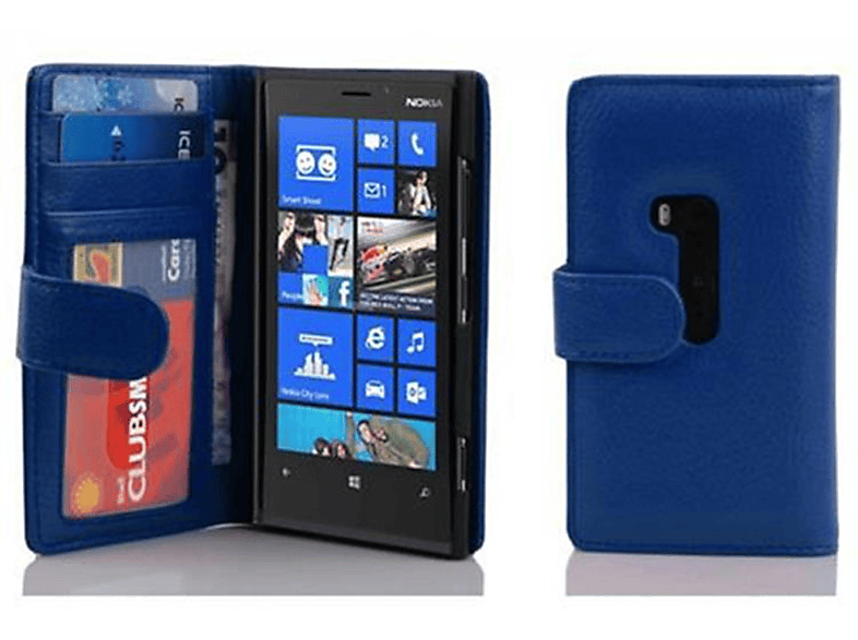 CADORABO Book Bookcover, mit Nokia, BLAU Hülle NEPTUN Kartenfach 920, Lumia Standfunktuon