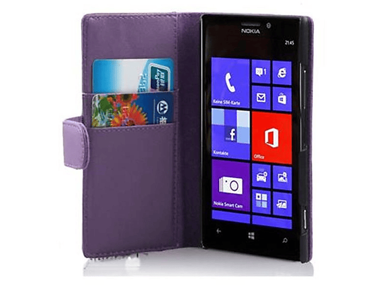 925, Nokia, Bookcover, Book Kunstleder, CADORABO Glattes Hülle Lumia VIOLETT FLIEDER