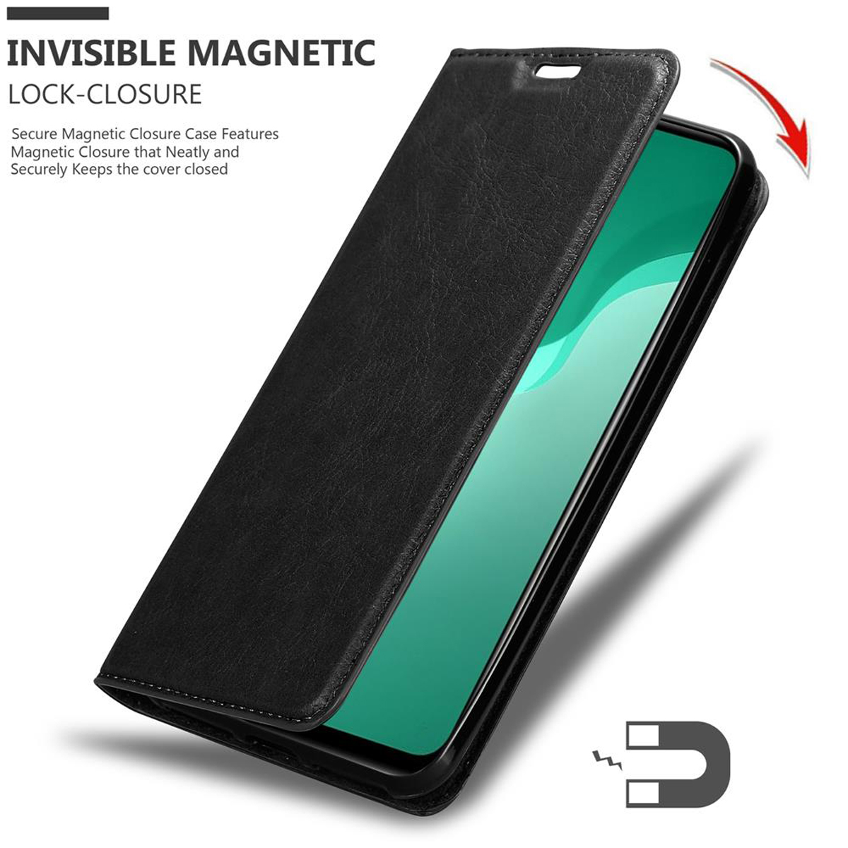 NOVA Magnet, SE, CADORABO Hülle Invisible 7 NACHT Bookcover, Huawei, SCHWARZ Book