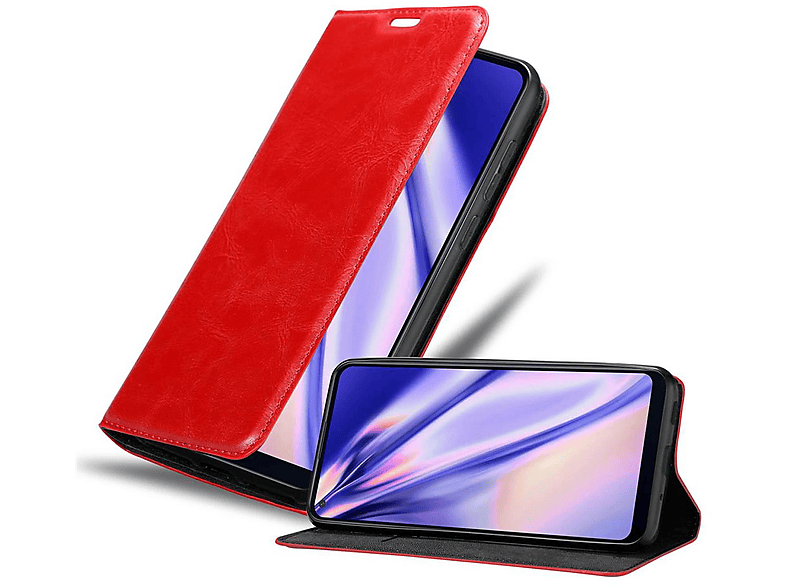 CADORABO Book Hülle Invisible Magnet, Bookcover, Samsung, Galaxy A11 / M11, APFEL ROT