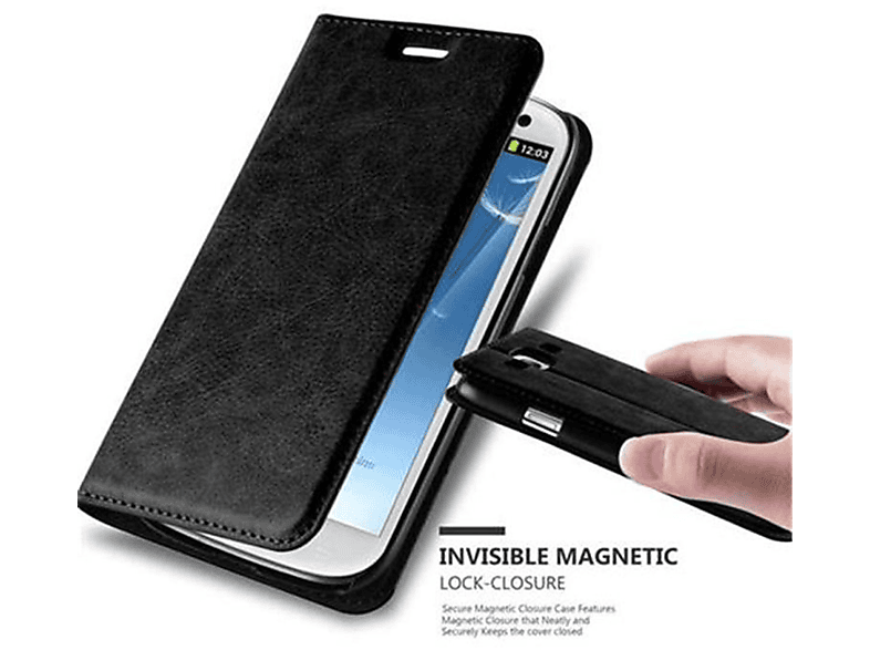 Bookcover, Invisible / Magnet, Galaxy S3 S3 NEO, Hülle NACHT CADORABO Book SCHWARZ Samsung,