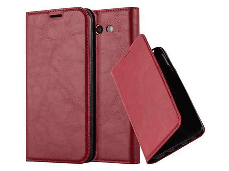 APFEL Hülle Version, Bookcover, CADORABO US J5 2017 Magnet, Samsung, Galaxy Book ROT Invisible