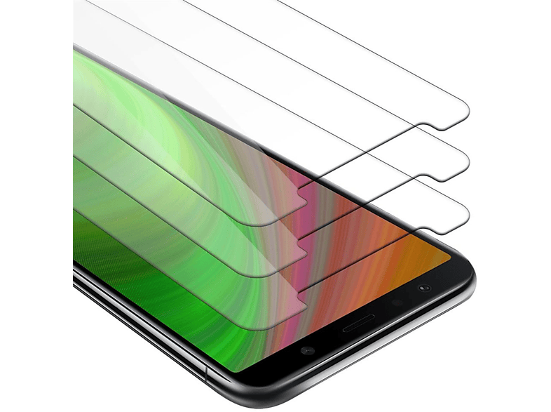 CADORABO 3x Schutzglas Tempered Glas Schutzfolie(für Samsung Galaxy A7 2018)