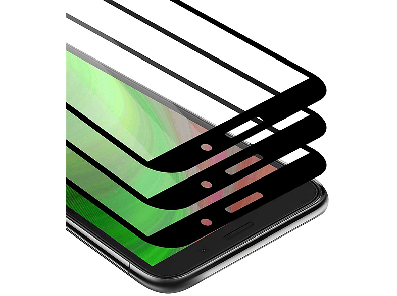 CADORABO 3x Vollbild Schutzglas Tempered Huawei / Honor Y5P) Schutzfolie(für 9S