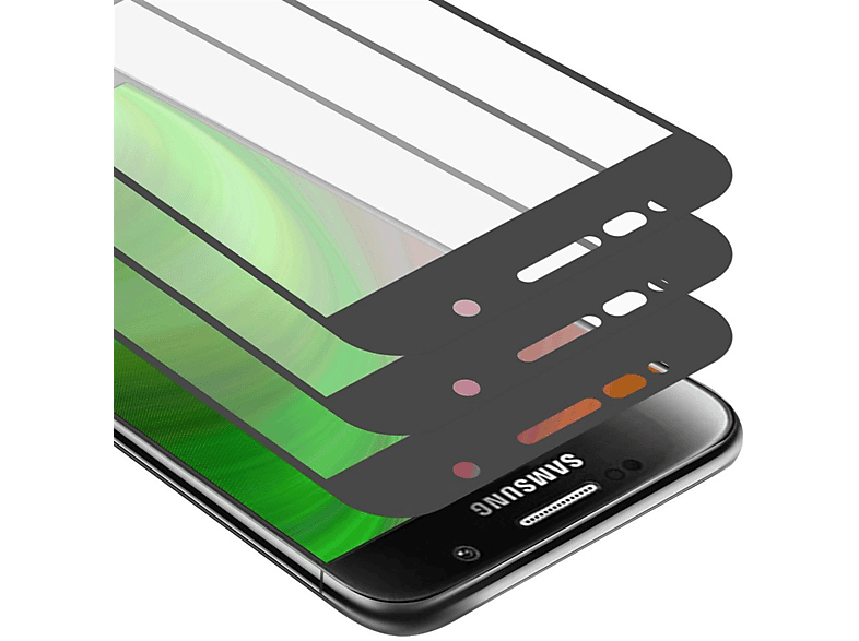 CADORABO 3x Vollbild Schutzglas Tempered Schutzfolie(für Samsung Galaxy S6)