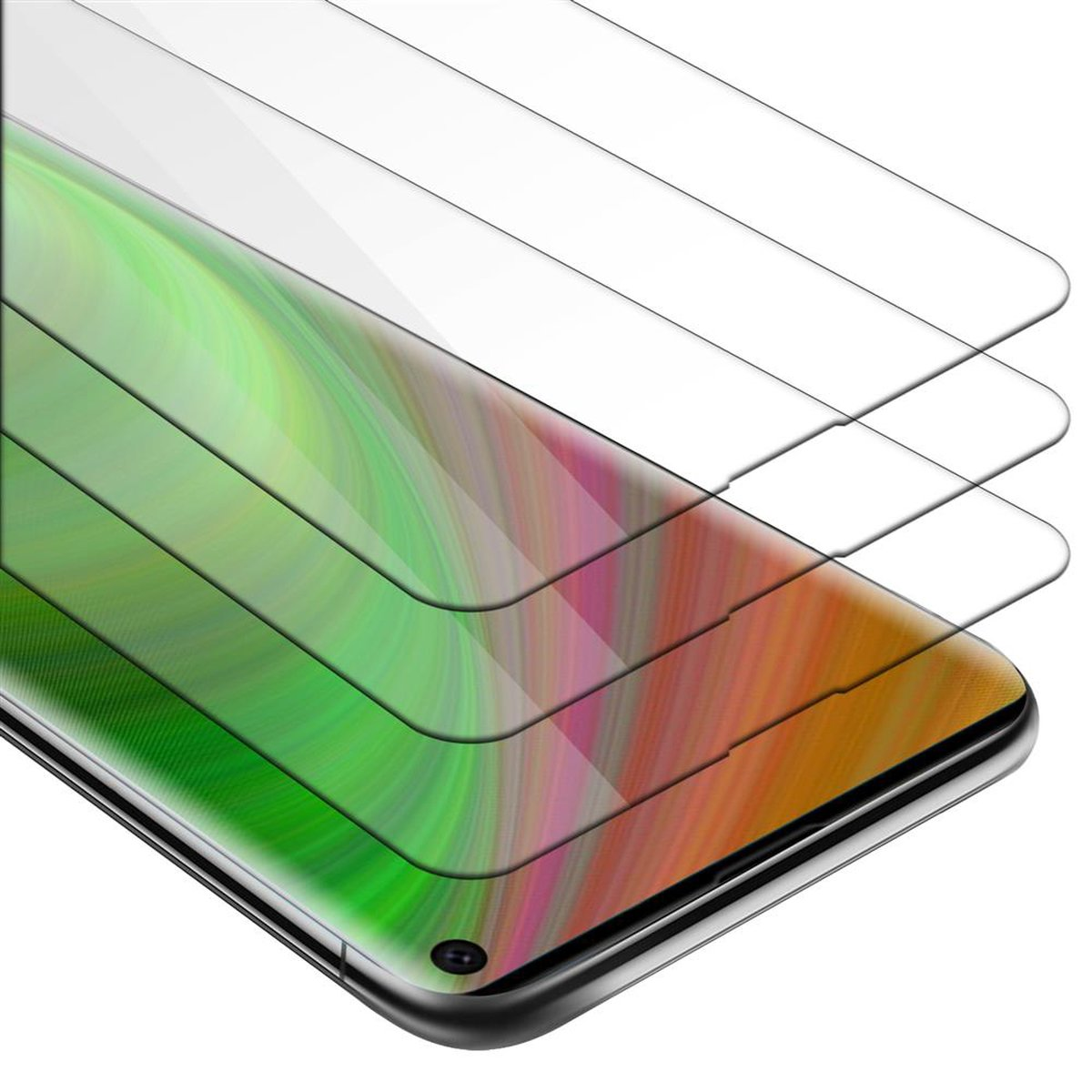 CADORABO 4G) Schutzglas 3x Tempered Galaxy Samsung Schutzfolie(für Glas S10