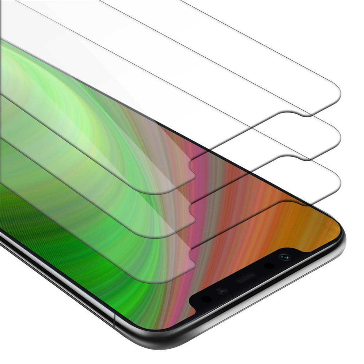 Glas Xiaomi Schutzglas 3x F1) Schutzfolie(für CADORABO Pocophone Tempered