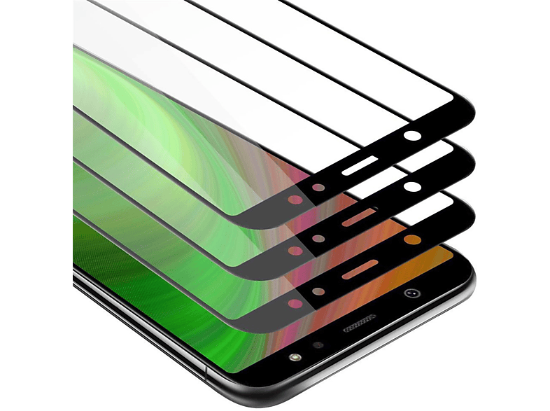CADORABO 3x Vollbild Schutzglas Tempered Schutzfolie(für Samsung Galaxy A6 2018)
