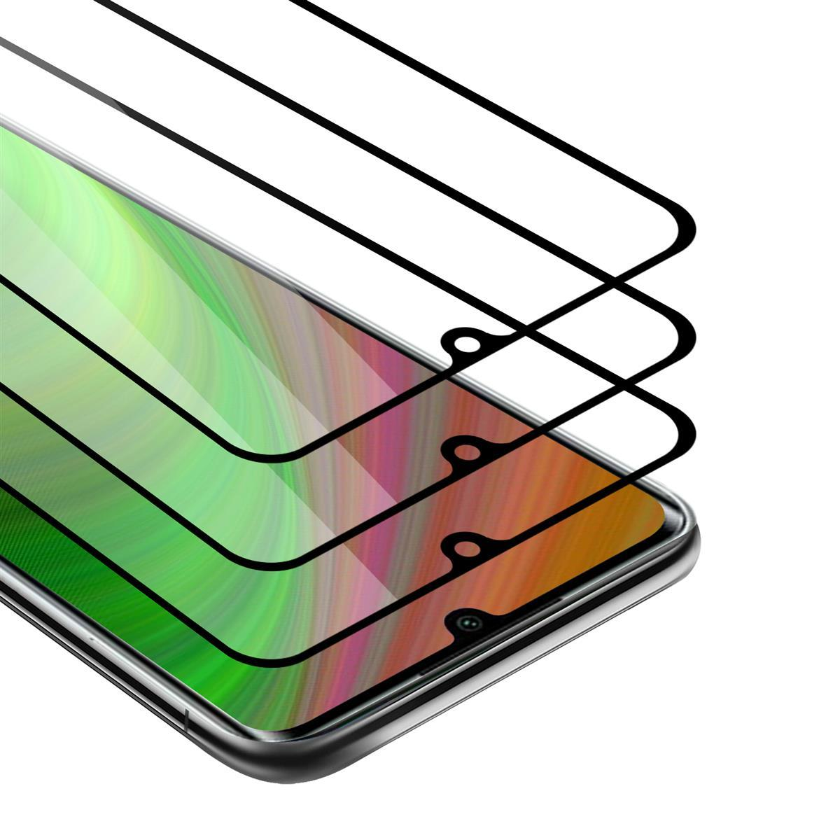 Tre protezioni schermo su uno schermo del telefono. Lo schermo mostra una sfumatura colorata.