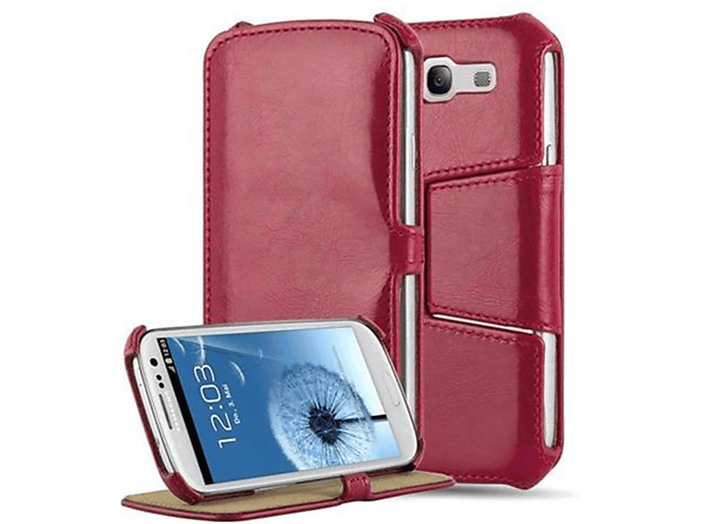 CADORABO Book Hülle mit Standfunktion und Eckhalterung, Backcover, Samsung, Galaxy S3 / S3 NEO, PASSION ROT
