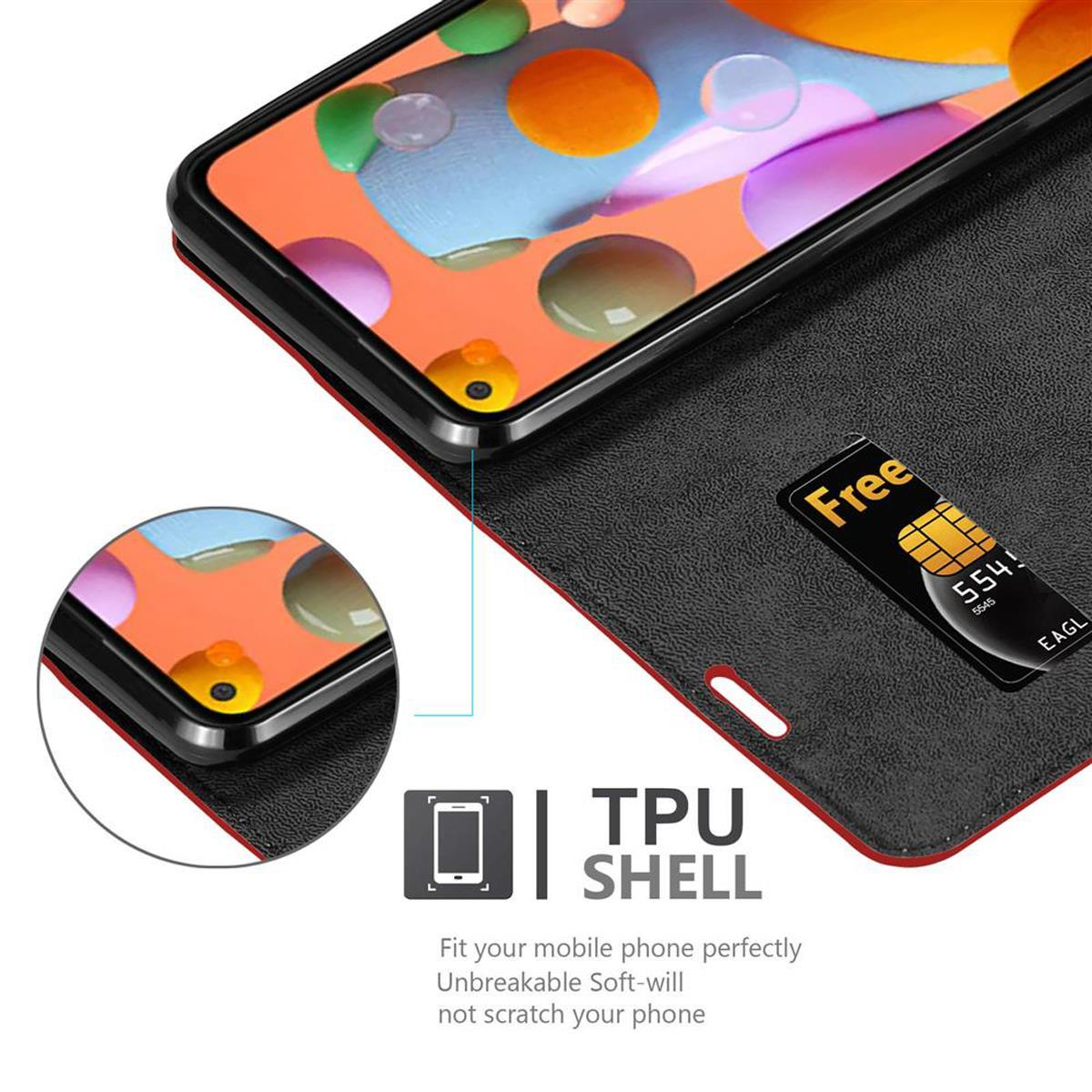 Custodia per telefono con slot per schede e carta di credito. Telefono all'interno. TPU, materiale morbido.