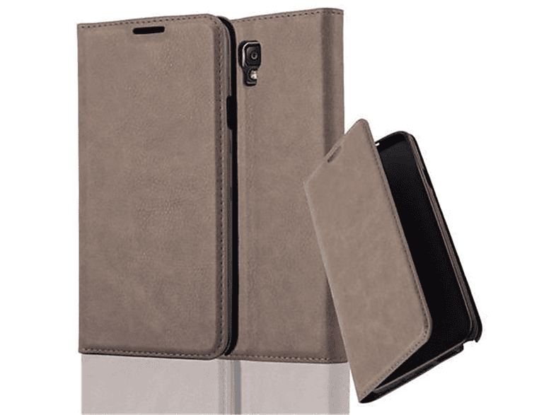 CADORABO Book Hülle Invisible Magnet, Bookcover, Samsung, Galaxy NOTE 3 NEO, KAFFEE BRAUN