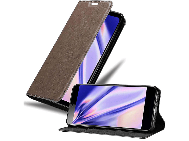 Cadorabo Custodia Libro per Sony Xperia M5 in Classy Argento - con Vani