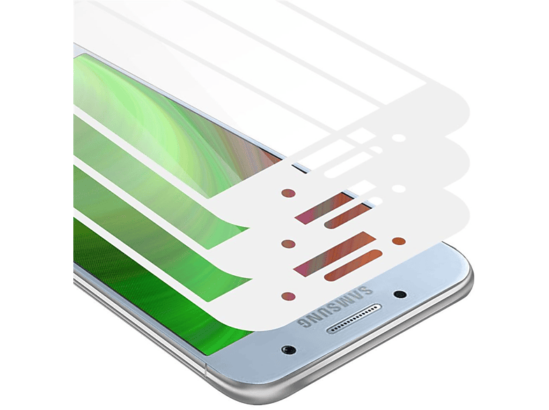 CADORABO 3x Vollbild Schutzglas 2017) Tempered Schutzfolie(für A3 Samsung Galaxy
