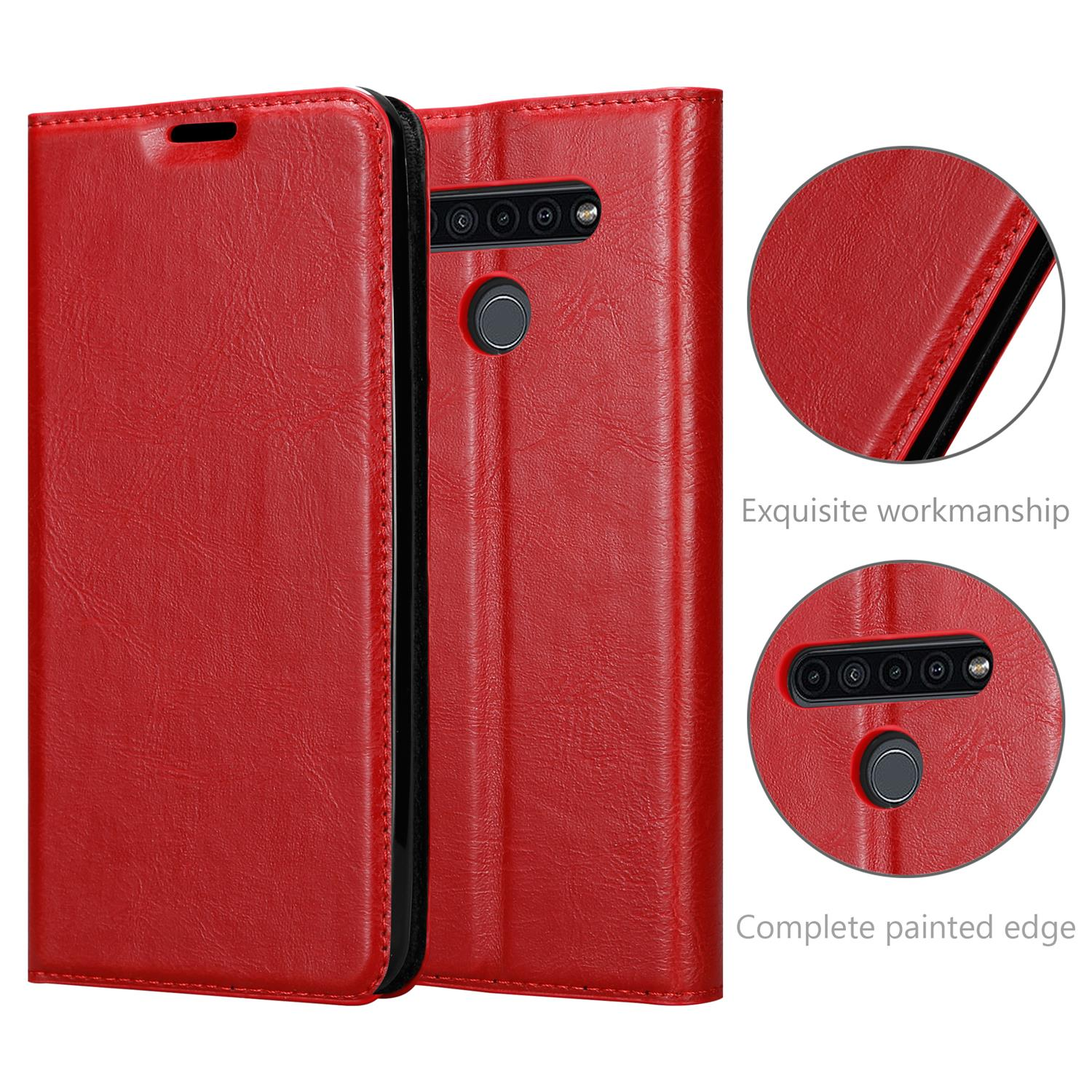 CADORABO Book Hülle Invisible Magnet, APFEL ROT Bookcover, K41S, LG