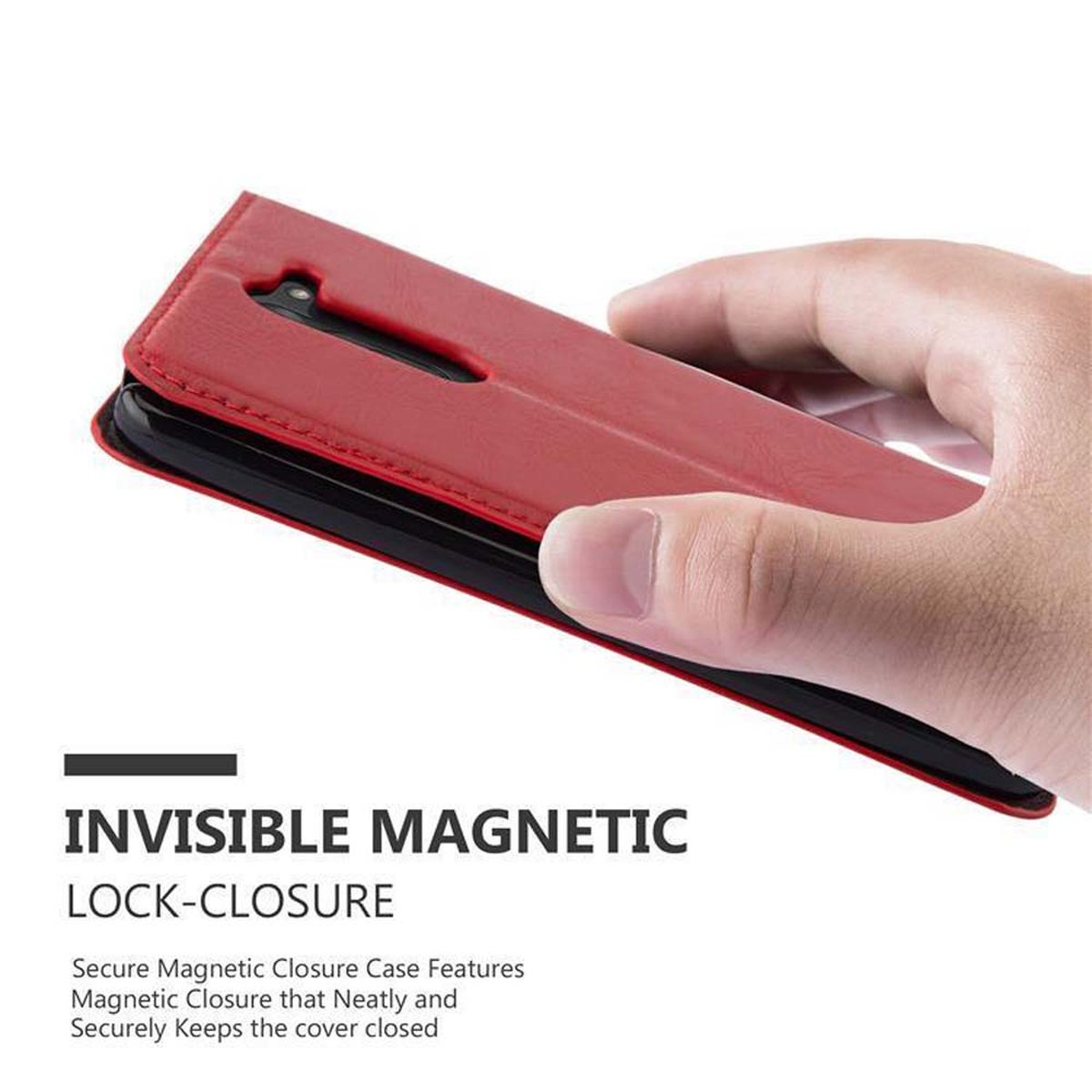 CADORABO Book Hülle Invisible Magnet, ROT G3 STYLUS, LG, APFEL Bookcover