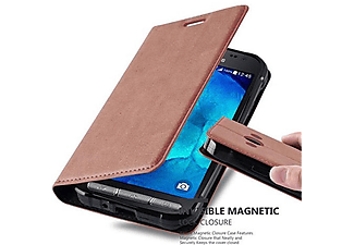 carcasa de móvil Funda libro para Móvil - Carcasa protección resistente de estilo libro;CADORABO, Samsung, Galaxy XCover 3, 80 capuchino
