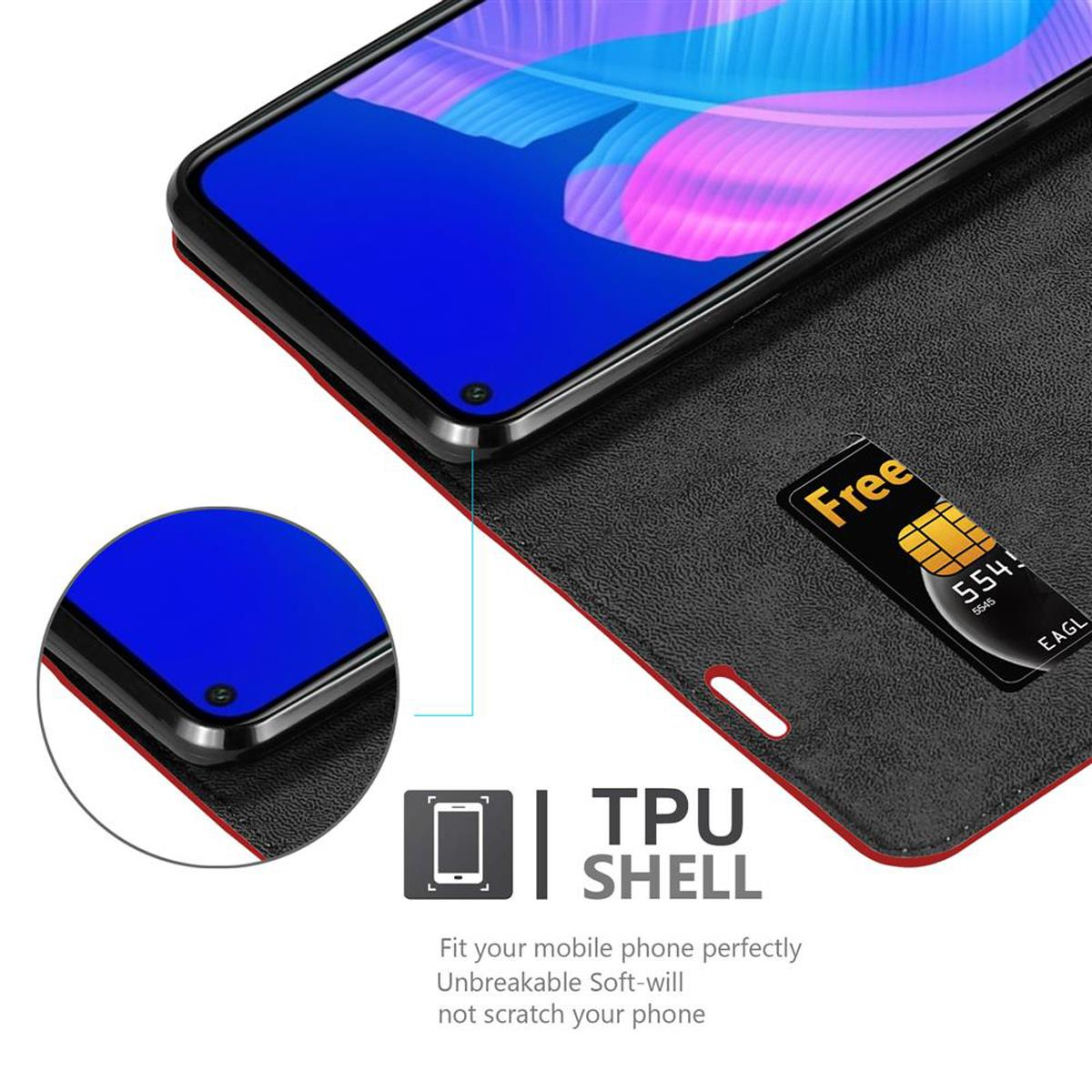 Telefon im Etui mit Kreditkarte. Verfügt über ein TPU-Schalendesign.