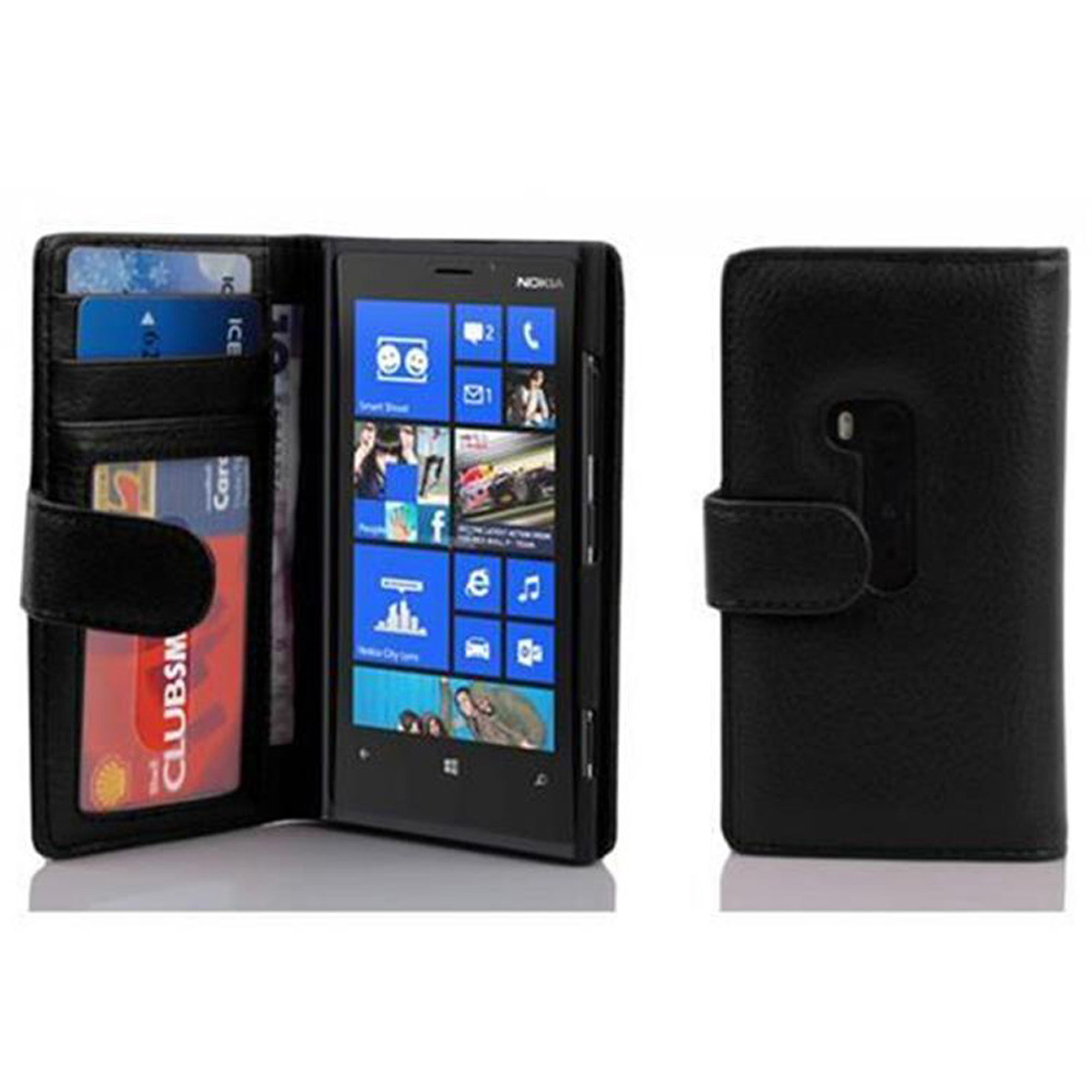 Lumia OXID Hülle CADORABO 920, Book Standfunktuon, Nokia, mit SCHWARZ Kartenfach Bookcover,