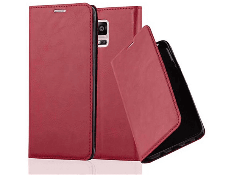 CADORABO Book Hülle Invisible Magnet, Bookcover, Samsung, Galaxy NOTE 4, APFEL ROT
