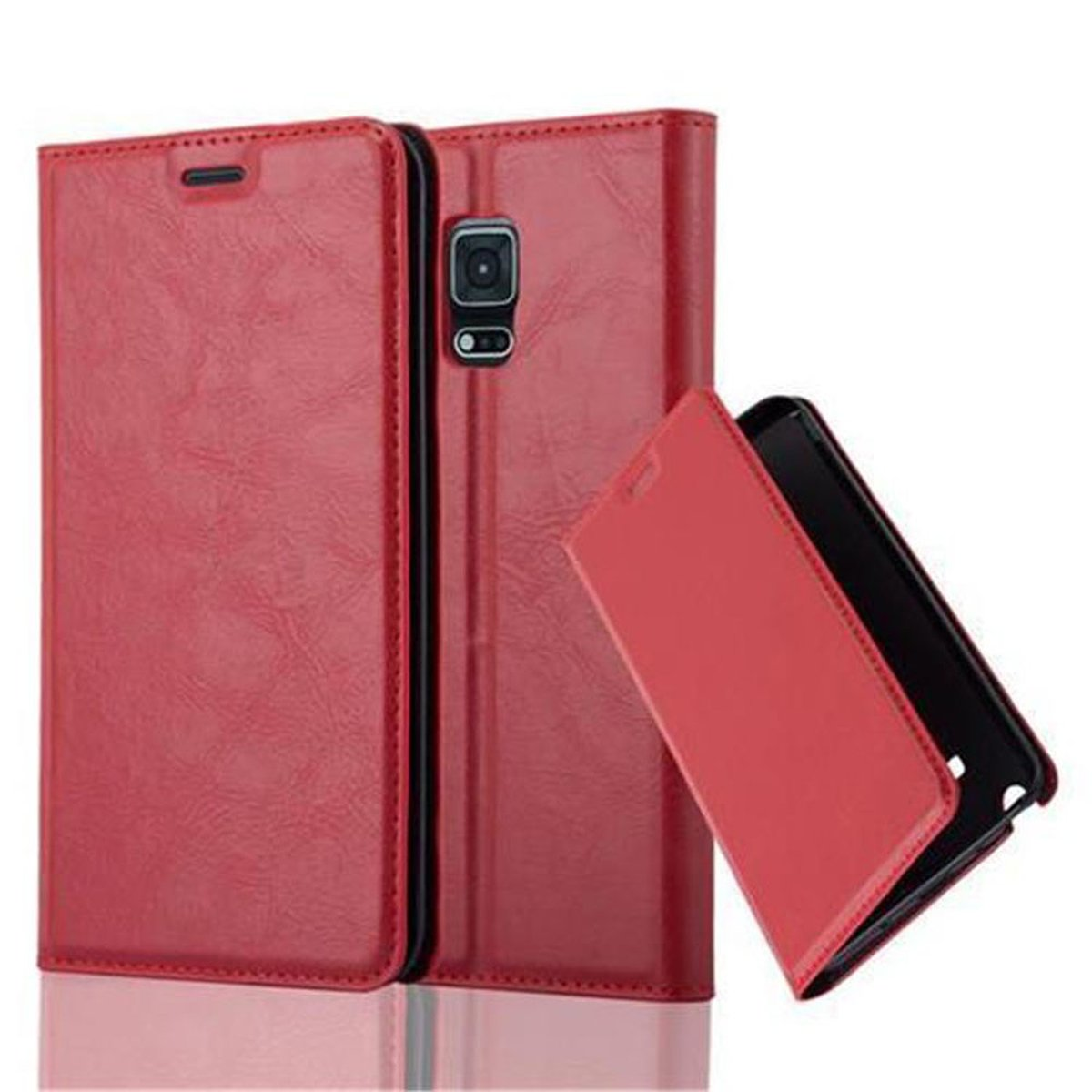 NOTE Book Magnet, EDGE, Samsung, Galaxy Invisible CADORABO APFEL Hülle ROT Bookcover,