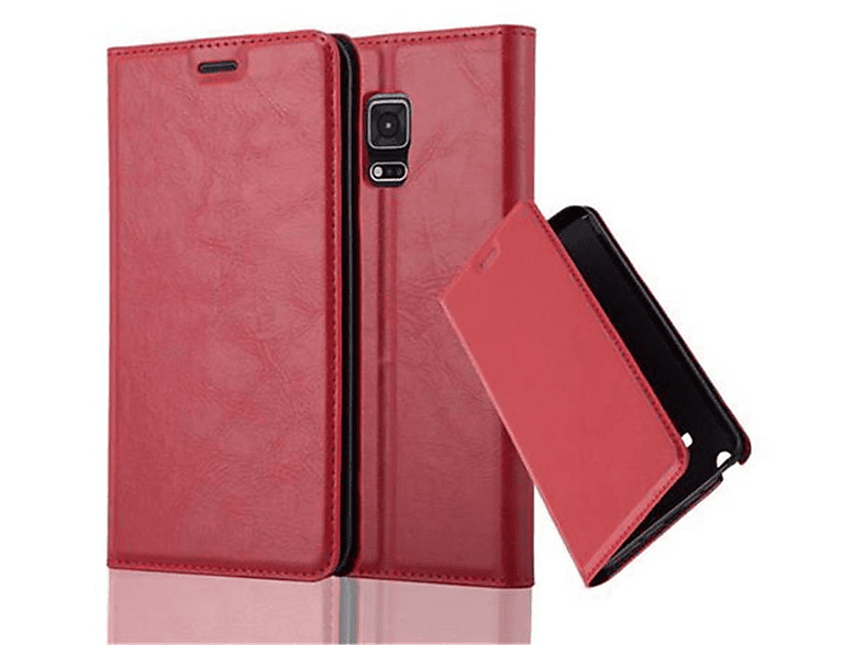 CADORABO Book Hülle Invisible Magnet, Bookcover, Samsung, Galaxy NOTE EDGE, APFEL ROT