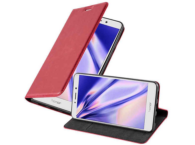CADORABO Book Hülle Invisible Magnet, Bookcover, Huawei, MATE 9 LITE / GR5 2017 / Honor 6X, APFEL ROT