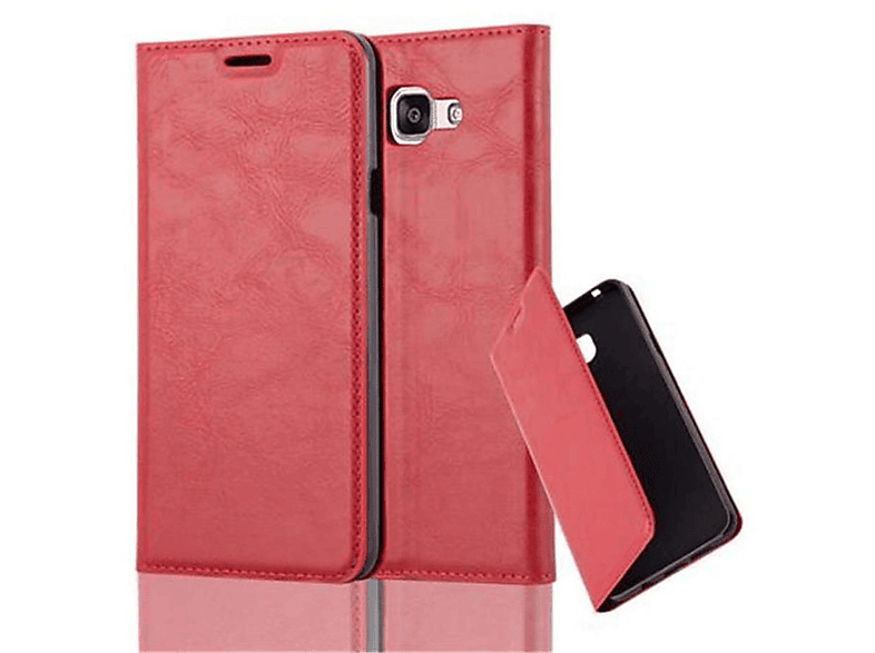 CADORABO Book Hülle Invisible Magnet, Bookcover, Samsung, Galaxy A7 2016, APFEL ROT