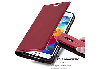 carcasa de móvil Funda libro para Móvil - Carcasa protección resistente de estilo libro;CADORABO, Samsung, Galaxy S5 / S5 NEO, rojo manzana