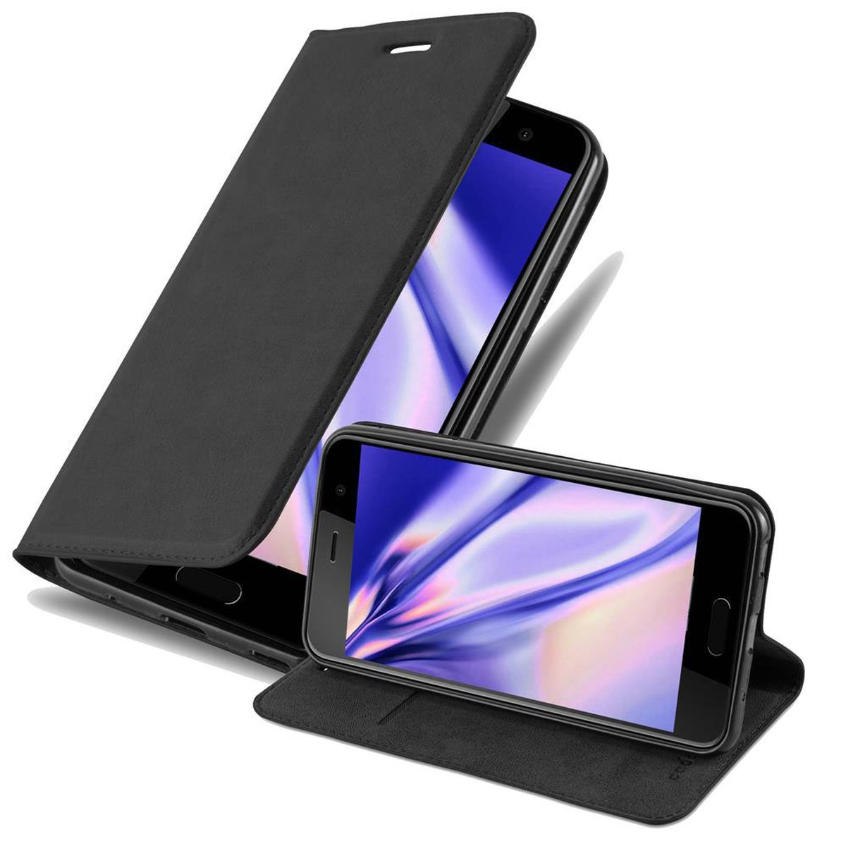 Cadorabo Custodia Libro per HTC U PLAY in BLU SCURO MARRONE - con Vani