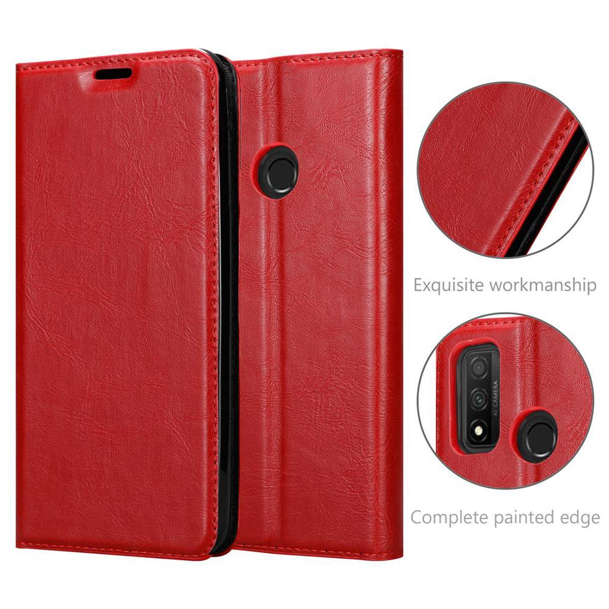 2020, Huawei, Hülle ROT SMART P CADORABO Book Bookcover, Invisible APFEL Magnet,