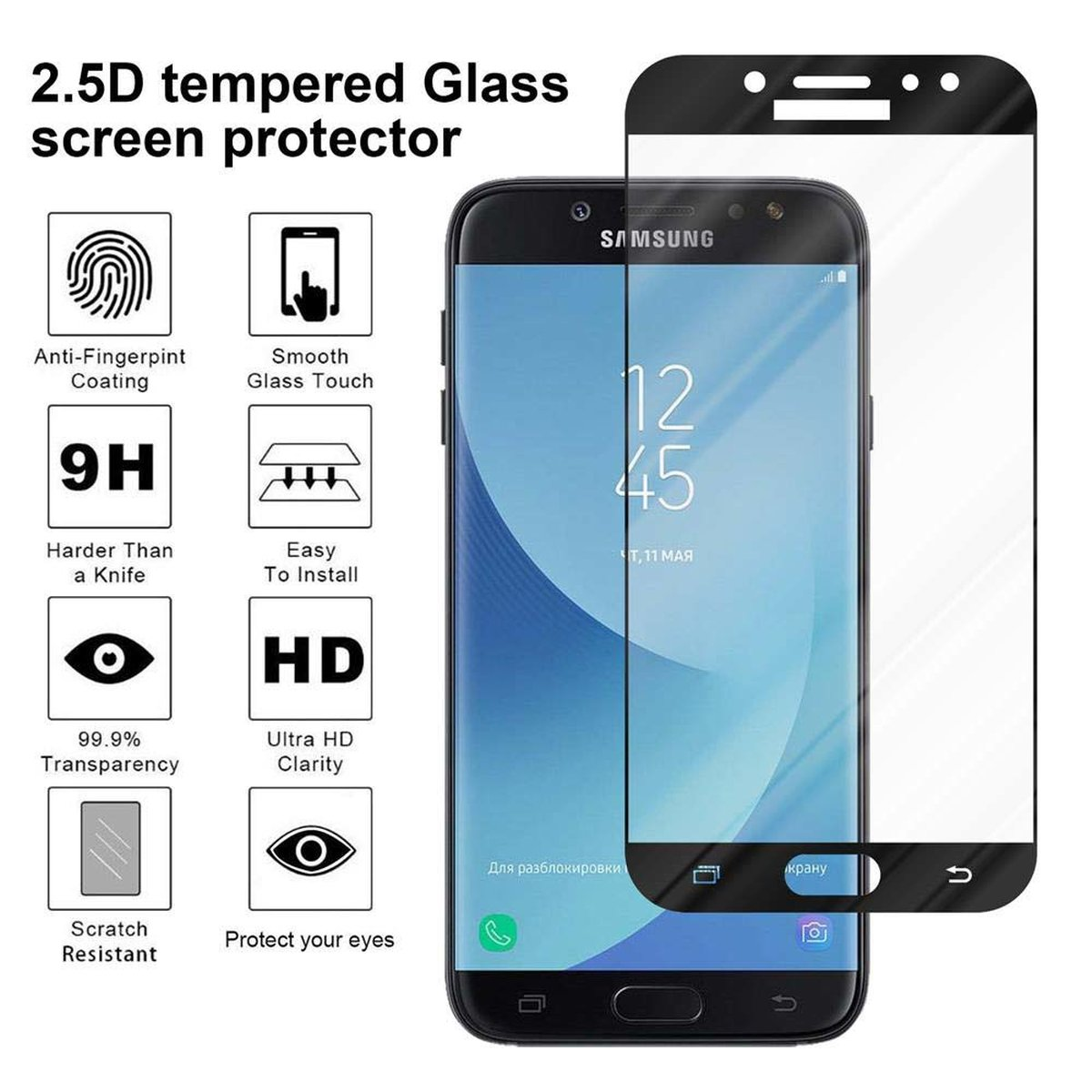 2018) Schutzglas Schutzfolie(für kelebend CADORABO Samsung Galaxy voll J7
