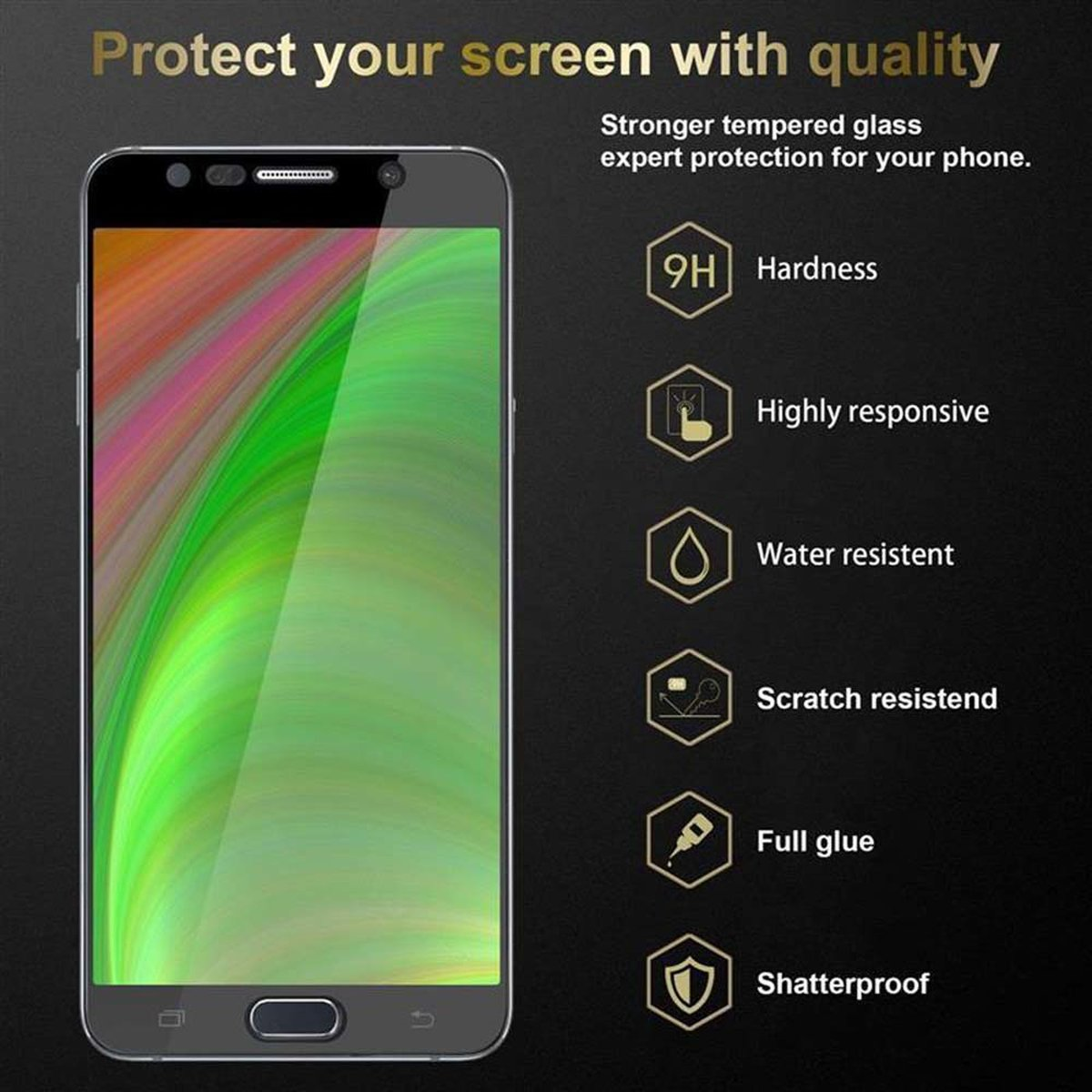 Samsung Galaxy Schutzfolie(für kelebend CADORABO 5) voll Schutzglas NOTE