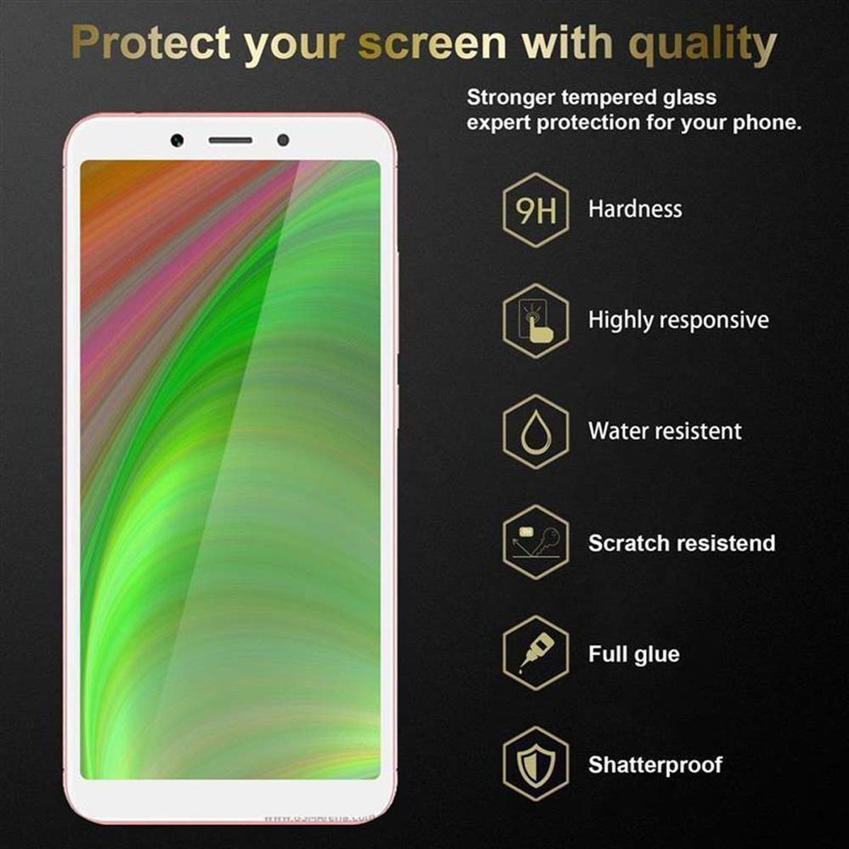 CADORABO Schutzglas voll Xiaomi kelebend 6A) Schutzfolie(für RedMi