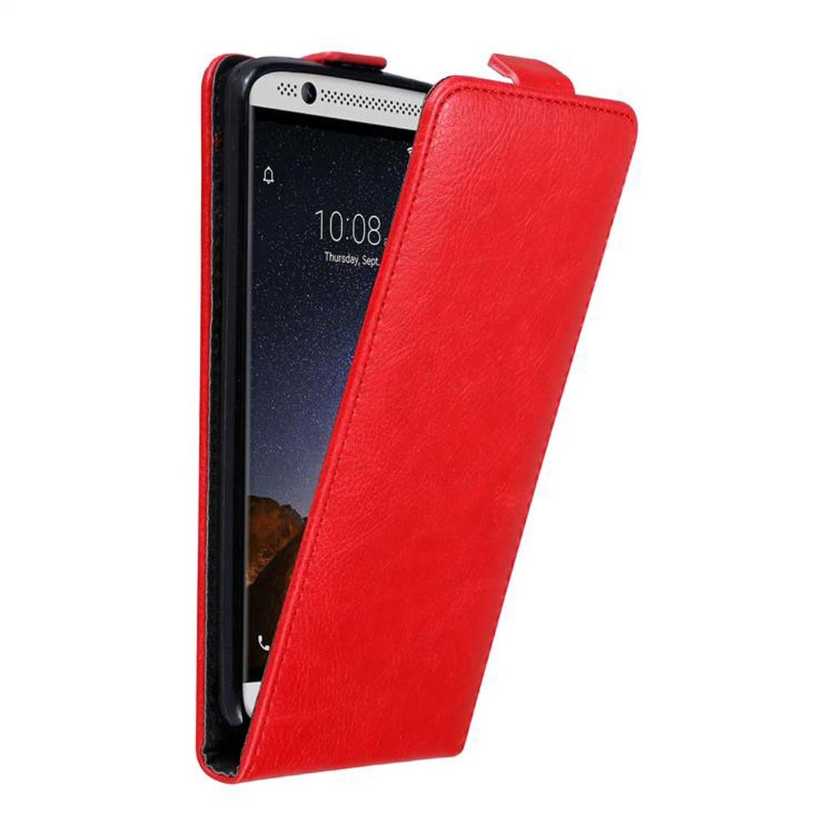 7, Flip im Style, Axon ROT ZTE, APFEL Cover, CADORABO Hülle Flip