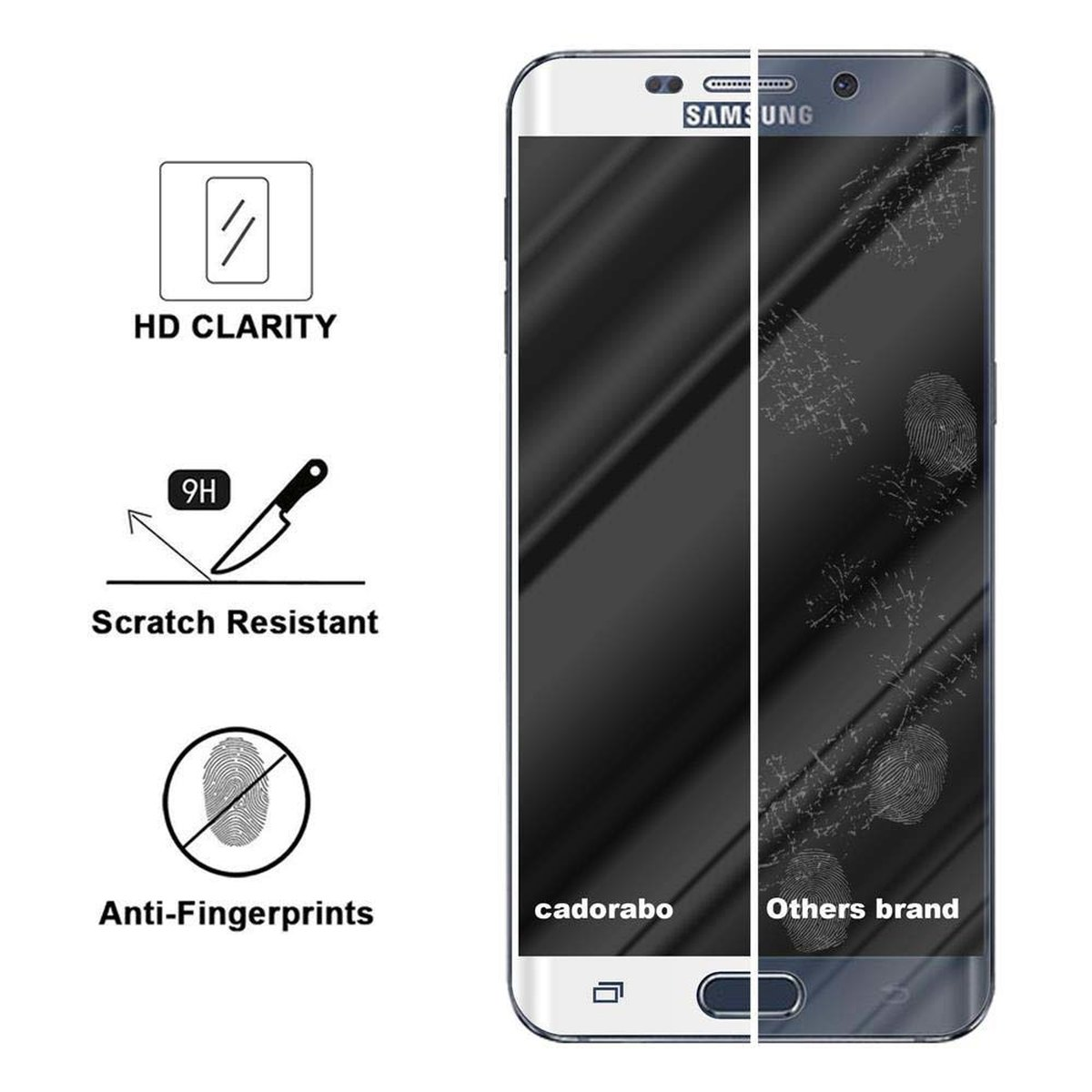 CADORABO Galaxy voll Schutzglas Samsung kelebend Schutzfolie(für S6 EDGE)