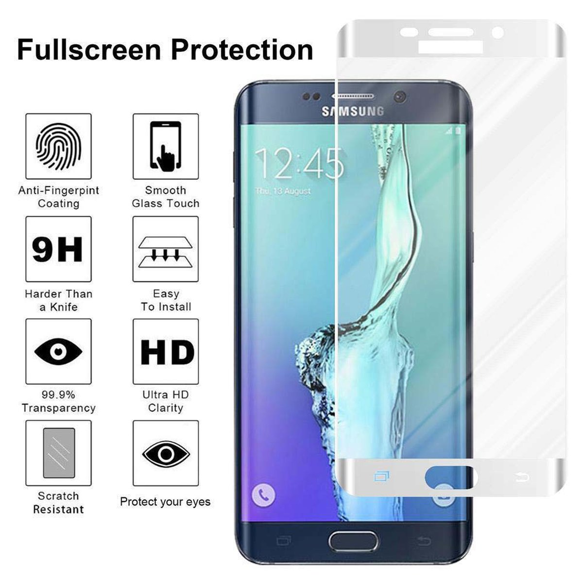 CADORABO Galaxy voll Schutzglas Samsung kelebend Schutzfolie(für S6 EDGE)