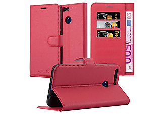 carcasa de móvil  - Funda libro para Móvil - Carcasa protección resistente de estilo libro CADORABO, Honor, V9, rojo carmín
