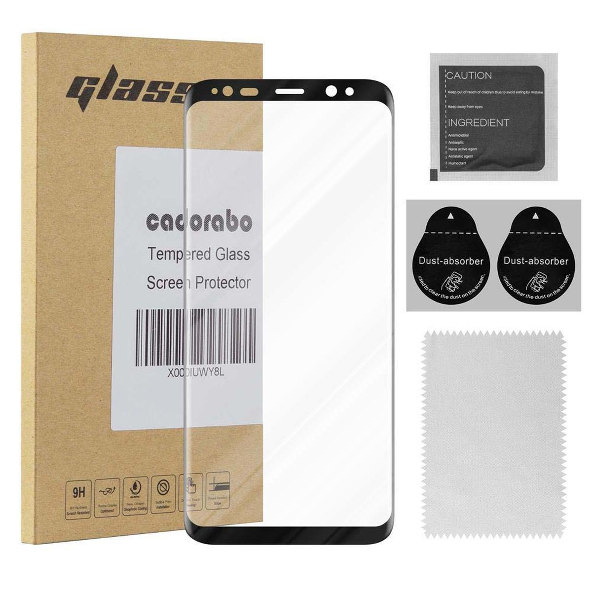 CADORABO Schutzglas vollklebend Schutzfolie(für Samsung Galaxy S8)