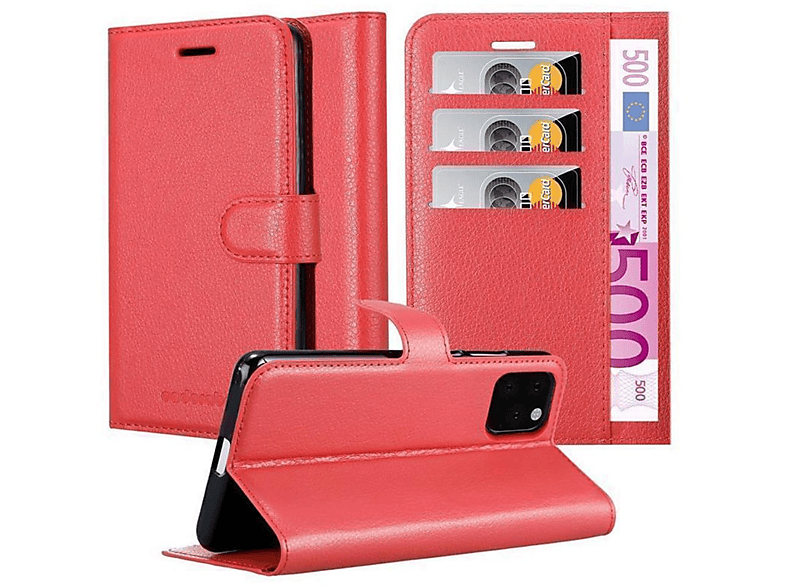 ROT Apple, 11 PRO KARMIN Book Bookcover, CADORABO Standfunktion, iPhone MAX, Hülle