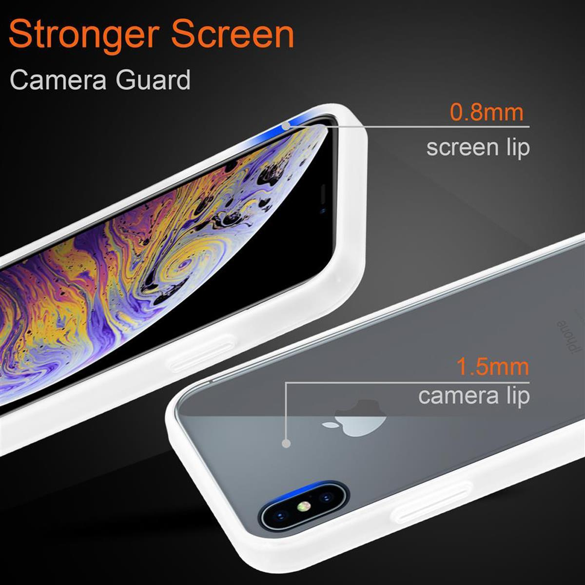 CADORABO Hülle Hybrid und Matt Silikon Rückseite, Transparent iPhone Schutzhülle mit Innenseite MAX, matter TPU Kunststoff Apple, Backcover, XS