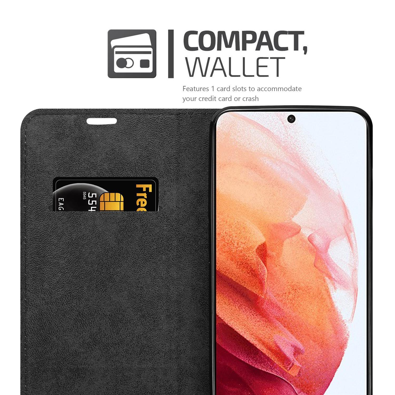 Un étui de téléphone noir avec une fente pour carte. À l'intérieur, une carte jaune. L'écran du téléphone est visible.
