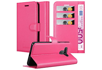 carcasa de móvil  - Funda libro para Móvil - Carcasa protección resistente de estilo libro CADORABO, LG, KQ51, rosa cereza