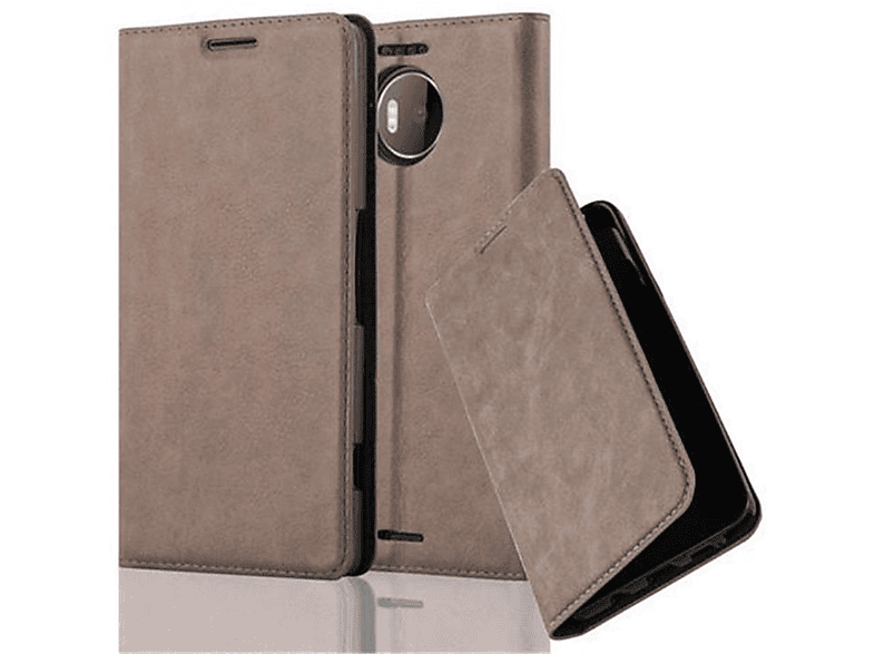 CADORABO Book Hülle Lumia Magnet, Nokia, XL, BRAUN 950 Bookcover, KAFFEE Invisible