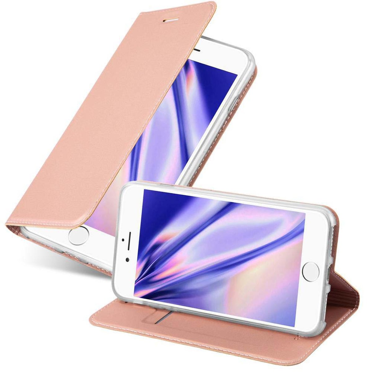 iPhone 7S Bookcover, Apple, / Book CADORABO / 2020, Handyhülle Style, Classy GOLD CLASSY / SE 8 ROSÉ 7